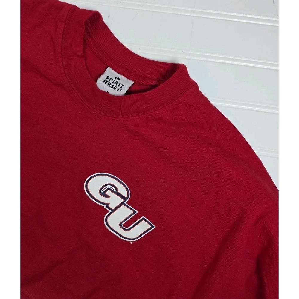 GONZAGA UNIVERSITY BULLDOGS Shirt MEDIUM Red White Blue Spirit Jersey Tie Dye